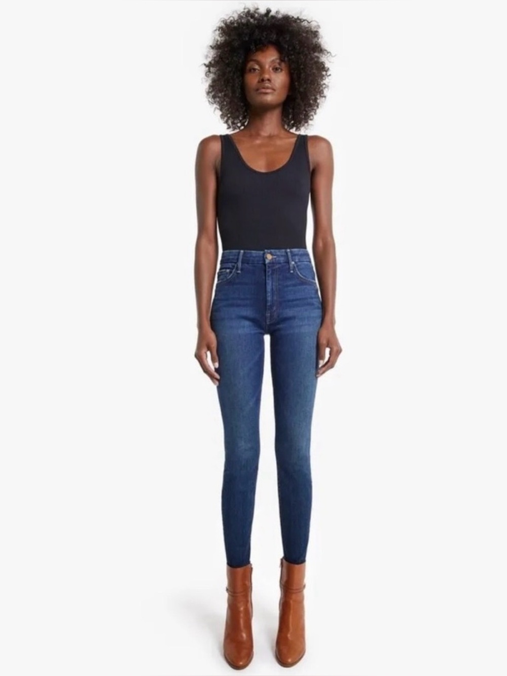 MOTHER High Waisted Looker Skinny Jeans in Until Next Time Blue Size 28